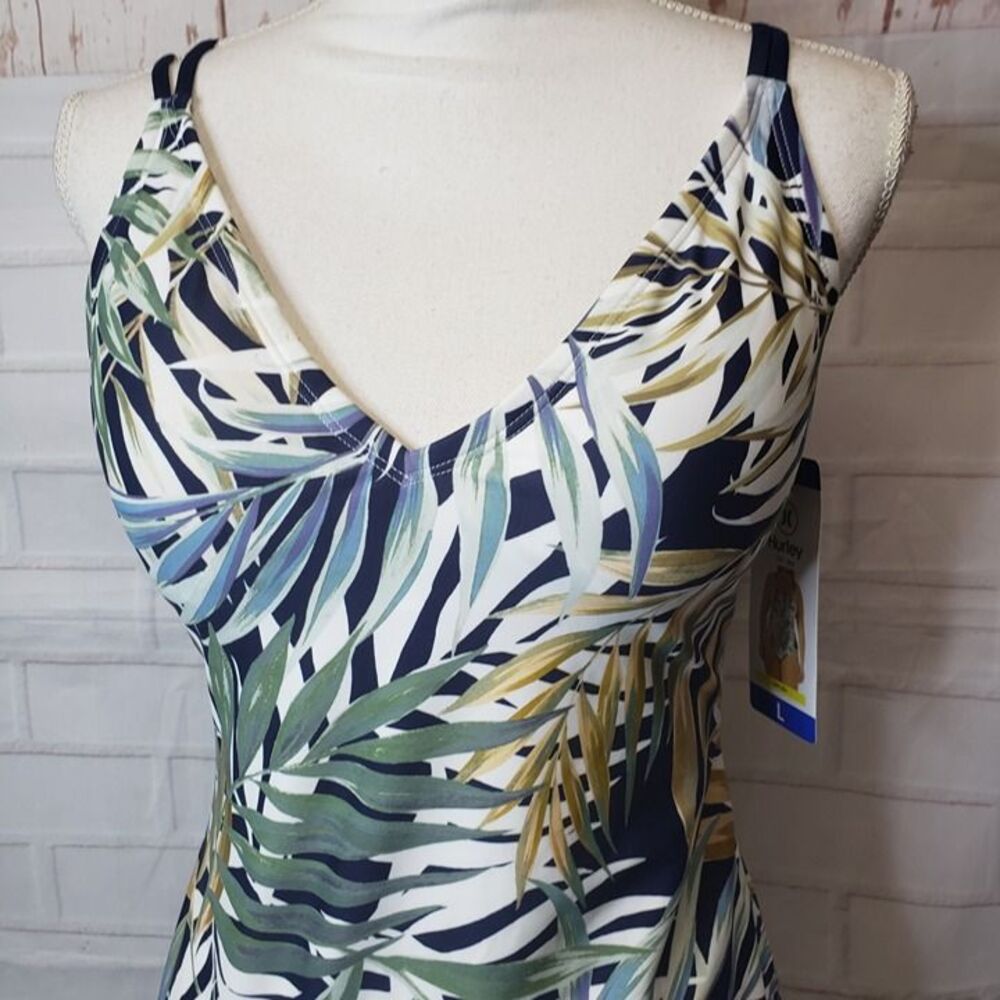 Brand New Hurley Tropical Floral One Piece Bathing Suit Swimsuit size L large